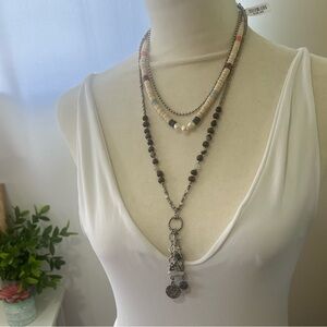 Free people layered charm necklace